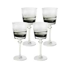 KARE komplet 4 kieliszków do czerwonego wina MIMI 21 cm szary