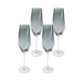 KARE komplet 4 kieliszków do szampana DIAMOND SMOKE 365 ml