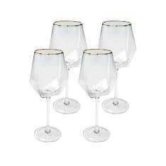 KARE komplet 4 kieliszków do wina DIAMOND RIM 525 ml