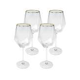 KARE komplet 4 kieliszków do wina DIAMOND RIM 525 ml