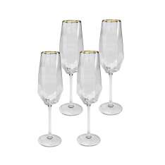 KARE komplet 4 kieliszków do szampana DIAMOND RIM 360 ml