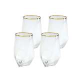 KARE komplet 4 szklanek DIAMOND RIM 510 ml