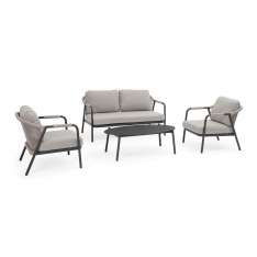 BIZZOTTO zestaw ogrodowy MIRAVET antracyt / beż