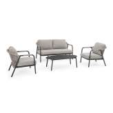 BIZZOTTO zestaw ogrodowy MIRAVET antracyt / beż