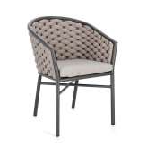 BIZZOTTO krzesło ogrodowe MARGALIDA antracyt / beż