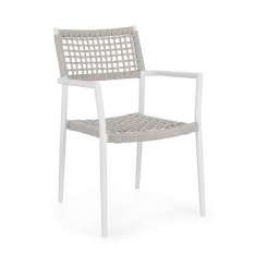 BIZZOTTO krzesło ogrodowe CALETA białe / szare