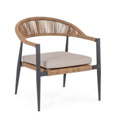 BIZZOTTO krzesło ogrodowe JANDIA szare / naturalne