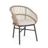 BIZZOTTO krzesło ogrodowe ODIVELAS beżowe