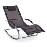 BIZZOTTO leżak bujany ogrodowy ROGER czarny