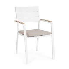 BIZZOTTO krzesło ogrodowe ZELMAR białe