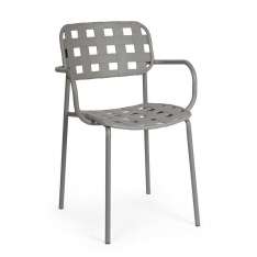 BIZZOTTO krzesło ogrodowe CLOVER ARM szare