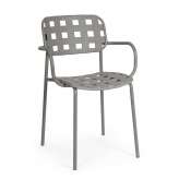 BIZZOTTO krzesło ogrodowe CLOVER ARM szare