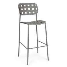 BIZZOTTO krzesło barowe ogrodowe CLOVER szare