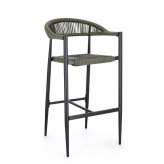 BIZZOTTO krzesło barowe ogrodowe JANDIA szare / zielone