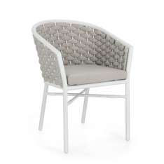 BIZZOTTO krzesło ogrodowe MARGALIDA białe / szare
