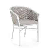 BIZZOTTO krzesło ogrodowe MARGALIDA białe / szare