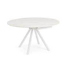 BIZZOTTO stół ogrodowy RAUNI 87-135 biały / rozkładany