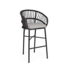 BIZZOTTO krzesło barowe ogrodowe ODIVELAS czarne