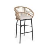 BIZZOTTO krzesło barowe ogrodowe ODIVELAS beżowe