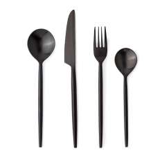 BIZZOTTO zestaw sztućców BRONTE SATIN BLACK 16 szt.