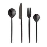 BIZZOTTO zestaw sztućców BRONTE SATIN BLACK 16 szt.