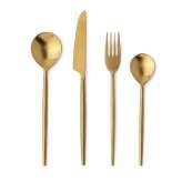 BIZZOTTO zestaw sztućców BRONTE SATIN GOLD 16 szt.