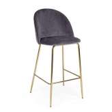 BIZZOTTO krzesło barowe CARRY VELVET szare