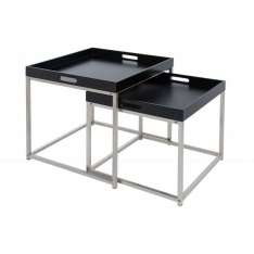 INVICTA zestaw stolików ELEMENTS 2er czarne