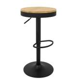 Krzesło barowe VOLT regulowane czarne / naturalne
