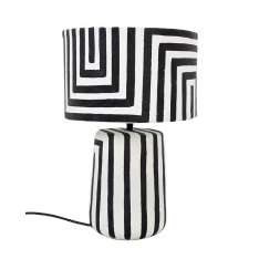 KARE lampa stołowa STRISCE 44 cm biało-czarna