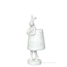 KARE lampa stołowa RABBIT FUR 50 cm biała / srebrna