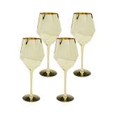 KARE komplet 4 kieliszków do wina DIAMOND 660 ml złoty