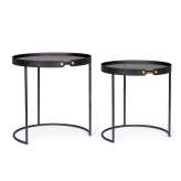 BIZZOTTO zestaw stolików kawowych ZEINA ROUND 92 czarny