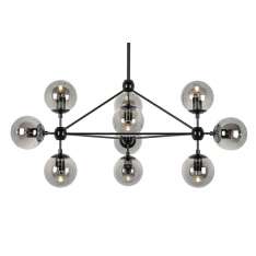 MOOSEE lampa wisząca PLANETARIO 10 czarna - klosze dymione