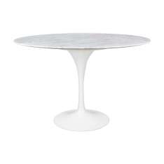Stół Tulip Marble 120 biały - blat okrągły marmurowy | metal