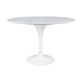Stół Tulip Marble 120 biały - blat okrągły marmurowy | metal