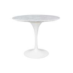 Stół TULIP MARBLE 90 CARRARA biały - marmur, metal