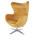 Fotel EGG SZEROKI VELVET musztardowy