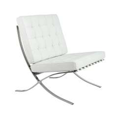 Fotel BARCELON PRESTIGE PLUS biały - włoska selekcjonowana skóra naturalna, stal