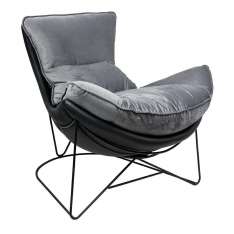 Fotel OTILIA STAND VELVET ciemny szary welur