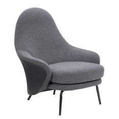 Fotel LOBBY TEDDY szary - stal, opal