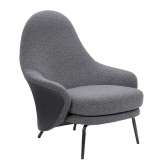 Fotel LOBBY TEDDY szary - stal, opal