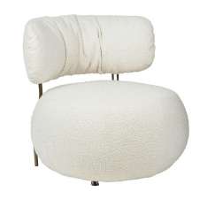Fotel LOW TEDDY biały - stal