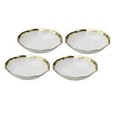 KARE komplet 4 talerzy głębokich BELL 20 cm biało-złoty