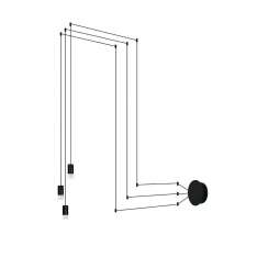 MOOSEE lampa ścienna FLUSSO WALL 3 czarna