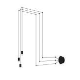 MOOSEE lampa ścienna FLUSSO WALL 3 czarna