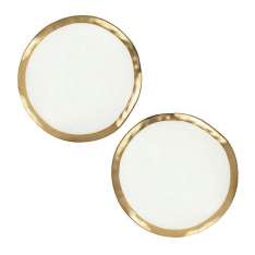 KARE komplet 2 talerzy BELL 38 cm biało-złoty