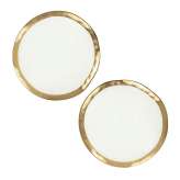 KARE komplet 2 talerzy BELL 38 cm biało-złoty