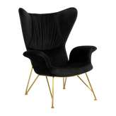 Fotel SHRIMP VELVET czarny / złoty