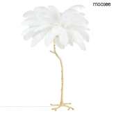 MOOSEE lampa podłogowa TIFFANY 175 biała mosiądz / naturalne pióra